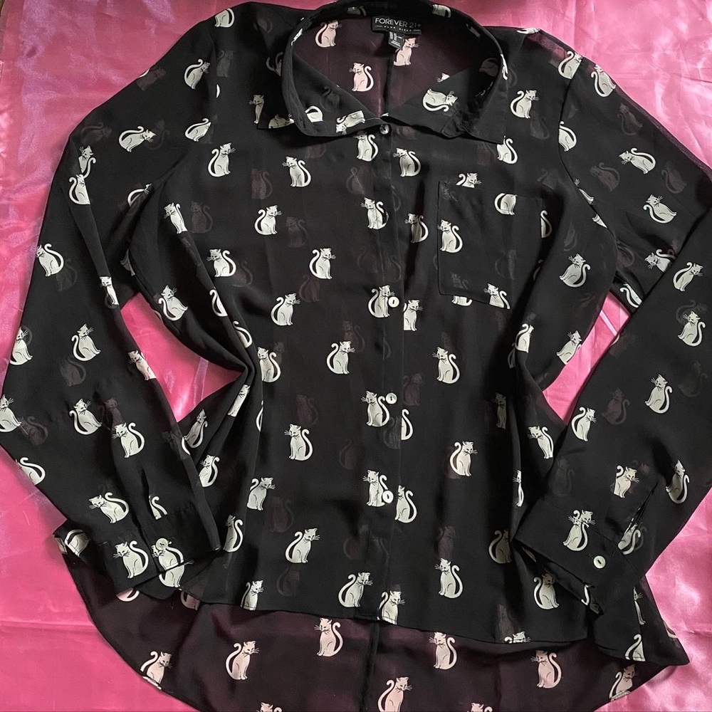 Cat Forever 21 Blouse
